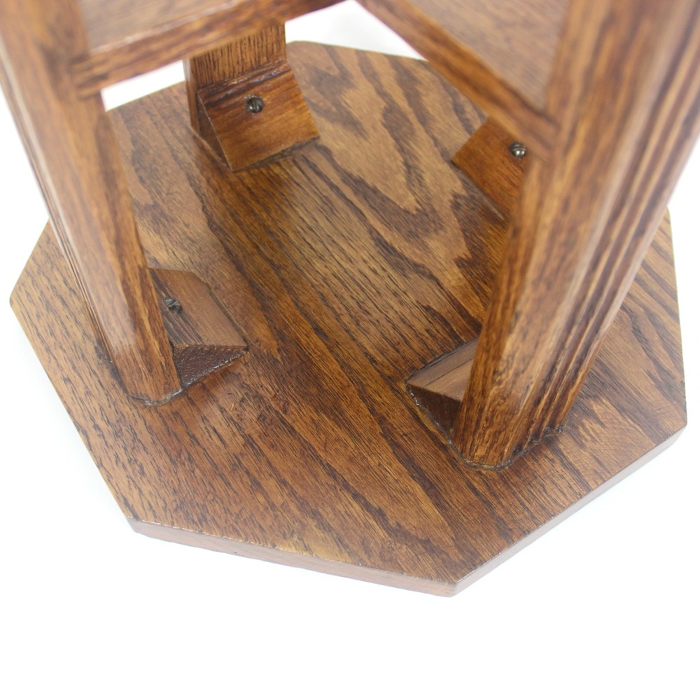 Vintage Oak Wood Octagonal Stool or Plant Stand - Picture 6 of 14